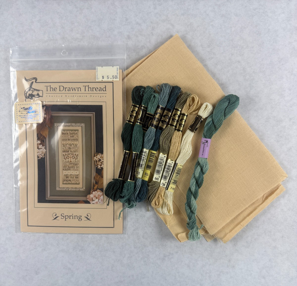 The Drawn Thread Spring Cross Stitch Pattern Chart Fabric & Floss Kit